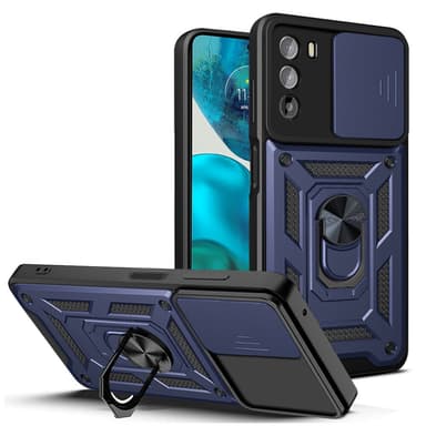 SKALO Motorola Moto G52 Armor hybridi metallirengas kameran liukusäädin - - Sininen