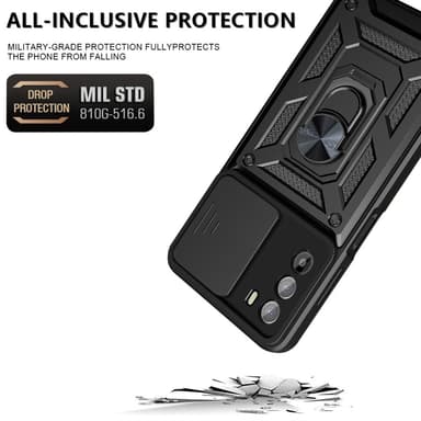 SKALO Motorola Moto G52 Armor hybridi metallirengas kameran liukusäädin - - Sininen
