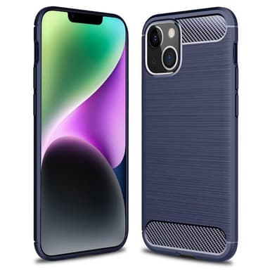 Harjattu TPU kuori Apple iPhone 14 Plus - Sininen