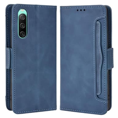 SKALO Sony Xperia 10 IV 6-lokeroa Lompakkokotelo - Sininen