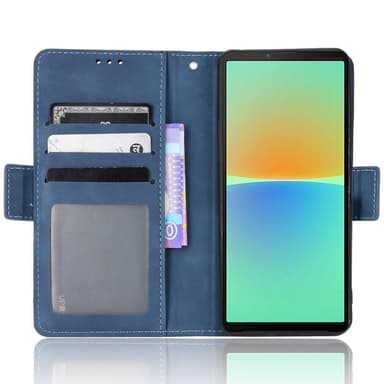 SKALO Sony Xperia 10 IV 6-lokeroa Lompakkokotelo - Sininen