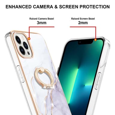 SKALO iPhone 14 Pro Marmori TPU suojakuori rengas - #3