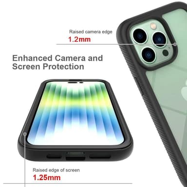 SKALO iPhone 14 Plus Iskunkestävä Clear Hybridi Suojakuori - Musta