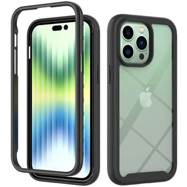 SKALO iPhone 14 Plus Iskunkestävä Clear Hybridi Suojakuori - Musta