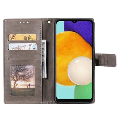 SKALO Samsung A13 5G Mandala lompakkokotelo - Harmaa