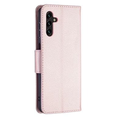 SKALO Samsung A04s 4G Premium Litchi Lompakkokotelo - Ruusukulta