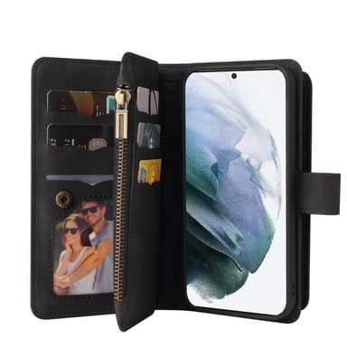 SKALO Samsung A13 5G Big Wallet 17-lokeroa Lompakkokotelo - Musta