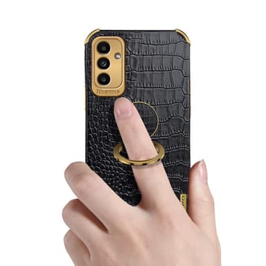 SKALO Samsung A13 5G Krokotiili Kultainen Reuna Kuori - Vihreä