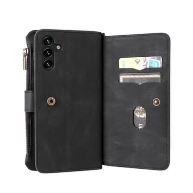 SKALO Samsung A13 5G Big Wallet 17-lokeroa Lompakkokotelo - Musta