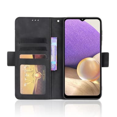 SKALO Samsung A13 5G 6-lokeroa Lompakkokotelo - Musta