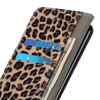 SKALO Samsung A04s 4G Leopardikuvioinen lompakkokotelo PU-nahasta.