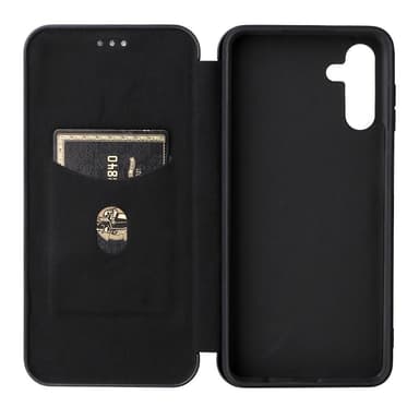 SKALO Samsung A04s 4G Carbon Fiber Lompakkokotelo - Musta