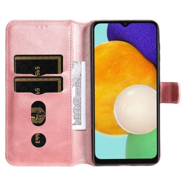 SKALO Samsung A04s 4G Classic Lompakkokotelo - Ruusukulta