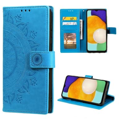 SKALO Samsung A13 5G Mandala lompakkokotelo - Sininen