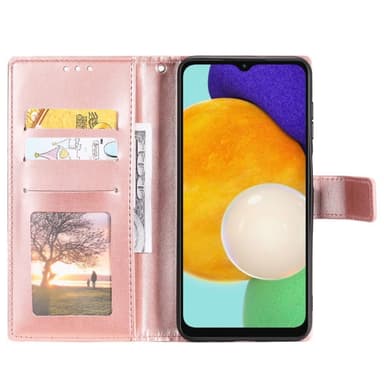 SKALO Samsung A04s 4G Mandala lompakkokotelo - Ruusukulta