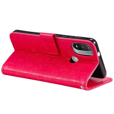 SKALO Moto E20/E30/E40 Mandala lompakkokotelo - Cerise