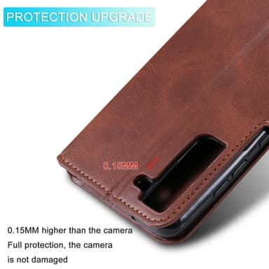 SKALO Samsung S21 FE Classic Lompakkokotelo - Ruskea