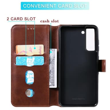 SKALO Samsung S21 FE Classic Lompakkokotelo - Ruskea