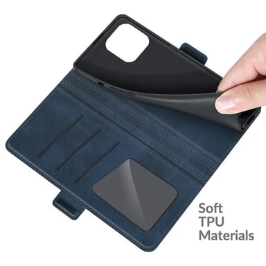 SKALO iPhone 13 Pro Premium Wallet Lompakkokotelo - Tummansininen