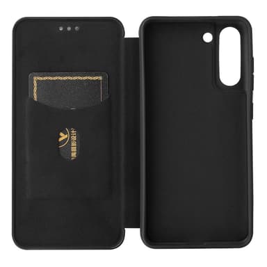 SKALO Samsung S21 FE Carbon Fiber Lompakkokotelo - Musta
