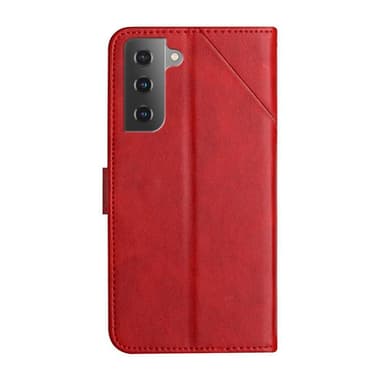 SKALO Samsung S22+ Kohokuvioitu PU Nahka Lompakkokotelo - Punainen - Punainen