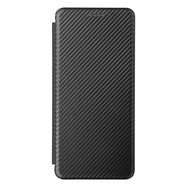 SKALO Moto G51 Carbon Fiber Lompakkokotelo - Musta