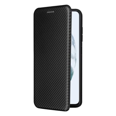 SKALO Samsung S21 FE Carbon Fiber Lompakkokotelo - Musta