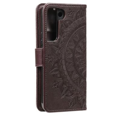 SKALO Samsung S22 Mandala lompakkokotelo - Tummanruskea
