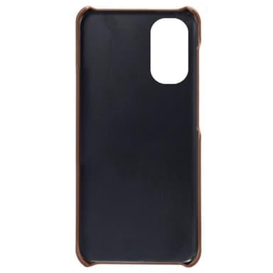 SKALO Moto G51 PU-nahkainen Korttikotelo - Tummanruskea
