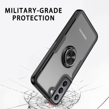 Samsung Galaxy S22+ Sormirengas Sivutuen Hybridikotelo - Musta