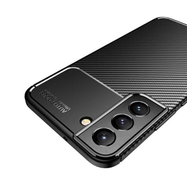 SKALO Samsung S22+ Carbon Fiber TPU-suojakuori - Musta - Musta