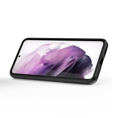SKALO Samsung S22+ Armor Hybridi metallirengas kuori - Musta - Musta