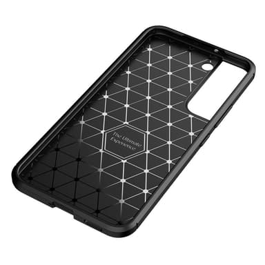 SKALO Samsung S22+ Carbon Fiber TPU-suojakuori - Musta - Musta