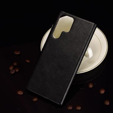 SKALO Samsung S22 Ultra PU-nahkainen Suojakuori - Musta