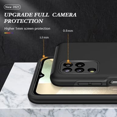 Yhteensopiva Samsung Galaxy A12 sormirengas Kickstand Hybridi-kotelo