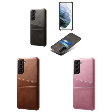 SKALO Samsung S22+ PU-nahkainen Korttikotelo - Musta - Musta