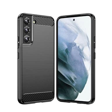 SKALO Samsung S22 Armor Carbon Iskunkestävä TPU suojakuori - Musta