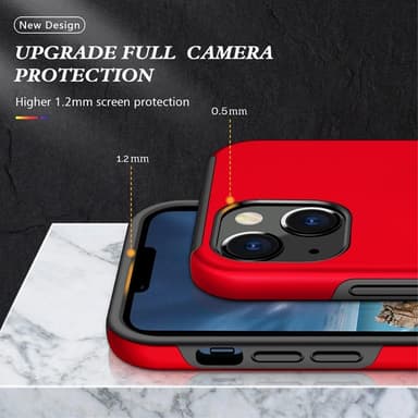 iPhone 14 Plus Sormirengas Sivutuen Hybridikotelo - Punainen