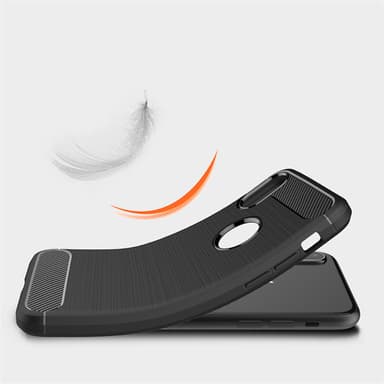 SKALO iPhone XS Max Armor Carbon Iskunkestävä TPU suojakuori - Punainen