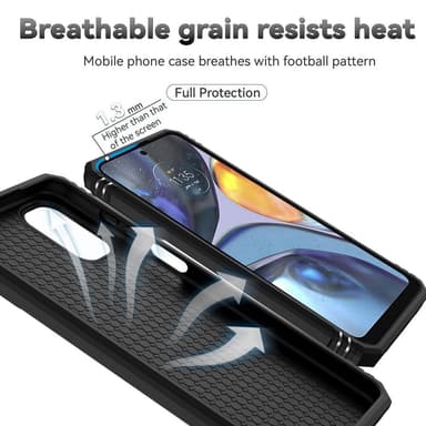 SKALO Motorola Moto G22 Armor hybridi metallirengas kameran liukusäädin - - Musta