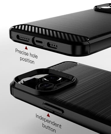 SKALO iPhone 13 Pro Max Armor Carbon Iskunkestävä TPU suojakuori - Musta