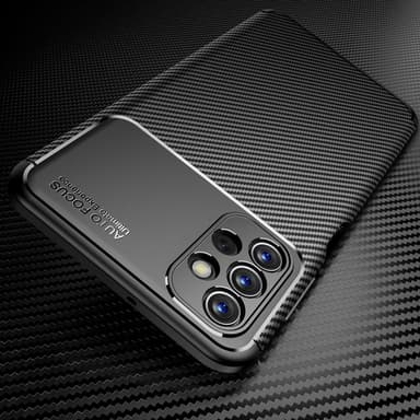 SKALO Samsung A13 4G Carbon Fiber TPU-suojakuori - Sininen