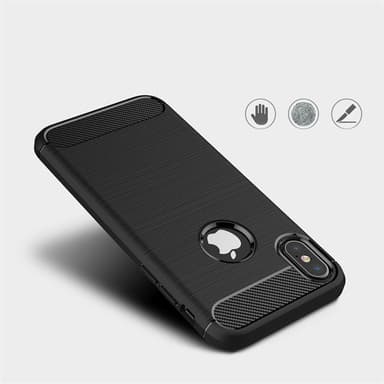 SKALO iPhone XS Max Armor Carbon Iskunkestävä TPU suojakuori - Punainen