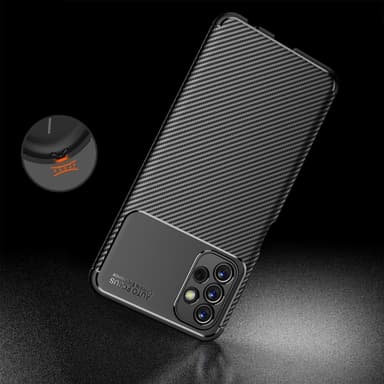 SKALO Samsung A13 4G Carbon Fiber TPU-suojakuori - Sininen