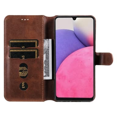 SKALO Samsung A33 5G Classic Lompakkokotelo - Ruskea