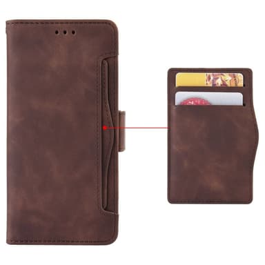 SKALO Motorola Moto E32/E32s 6-lokeroa Lompakkokotelo - Ruskea