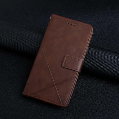 SKALO Samsung A13 4G Kohokuvioitu PU Nahka Lompakkokotelo - Ruskea