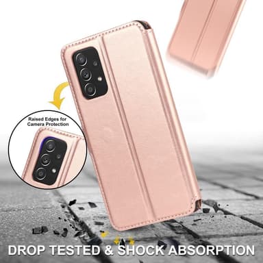 SKALO Samsung A53 5G Premium Cut Lompakkokotelo - Ruusukulta