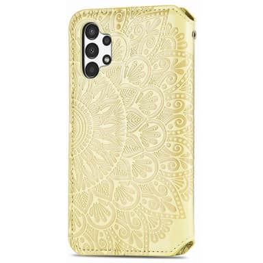 SKALO Samsung A13 4G Mandala Slim lompakkokotelo - Keltainen