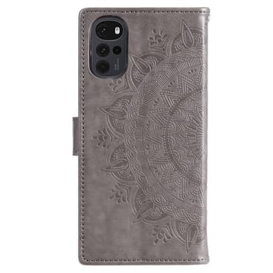 SKALO Motorola Moto G22 Mandala lompakkokotelo - Harmaa